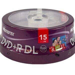 Memorex 8.5GB 8X Double Layer DVD+R (15pk Spindle) Brand New Sealed Genuine Spin